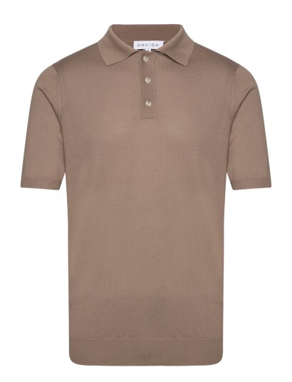 Davida Cashmere Man Fine Knit Pique   Brown   M
