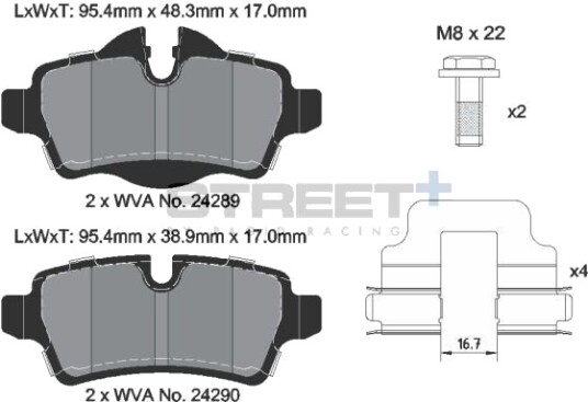 PAGID Racing T8066SP2001 Bremseklosser