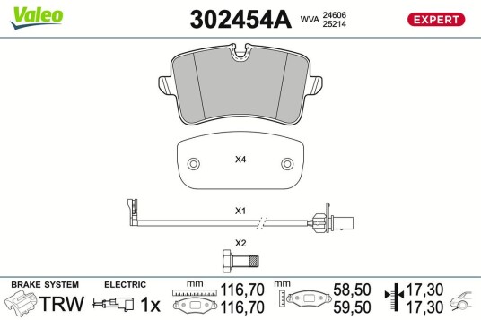 Bremseklosser VALEO 302454A