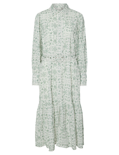 YAS Yasvips Ls Long Shirt Dress S. - Green - 40