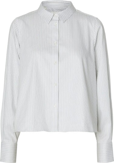 Selected Slwromie Ls Relaxed Shirt White 42