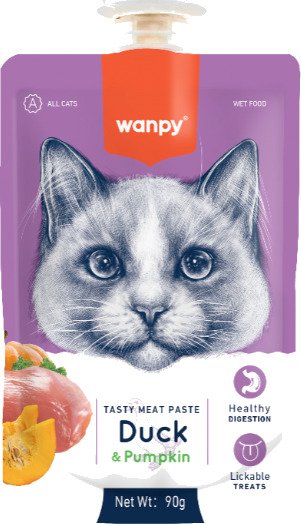 Wanpy Cat Tasty Meat Paste Duck & Pumpkin 90 g 90 g