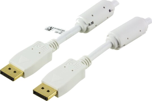 Deltaco Displayport Kabel Displayport Hann Til Displayport Hann 1 M Hvit