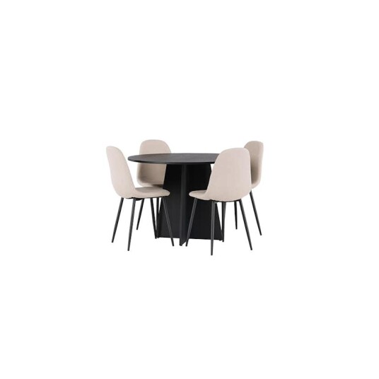 Venture Home Spisegruppe Venture Home Bootcut Ø110 cm med 4 stk Polar Stoler GR23796
