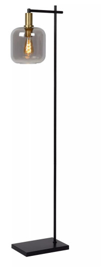 Lucide Joanet gulvlampe 150 cm Svart/Røyk/Messingfarget Lucide Joanet gulvlampe 150 cm Svart/Røyk/Messingfarget