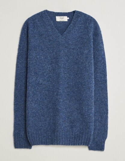 Harley of Scotland for Care of Carl Brushed Supersoft Lambswool V Neck