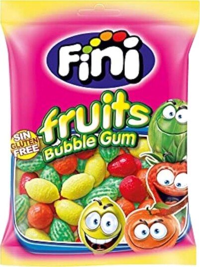 Fini Fruits Bubblegum   Fruktformet Tyggegummi 75 gram