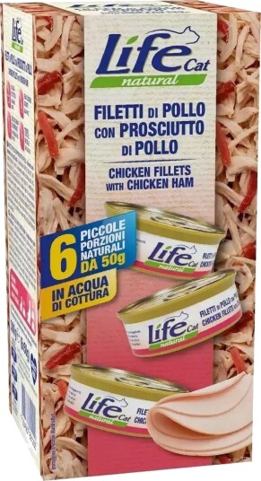 Life Cat Care Kylling Skinke Våtfôr 6 X 50 G
