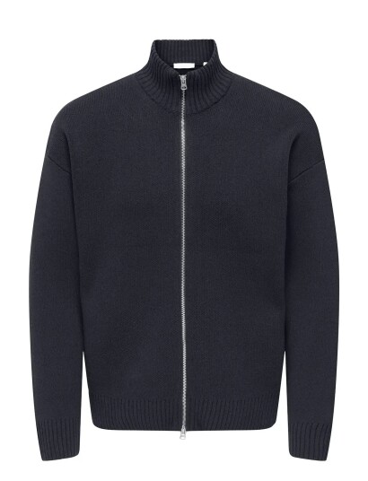 ONLY & SONS Onsblake Ds High Neck Cardigan Knit Noos Navy L