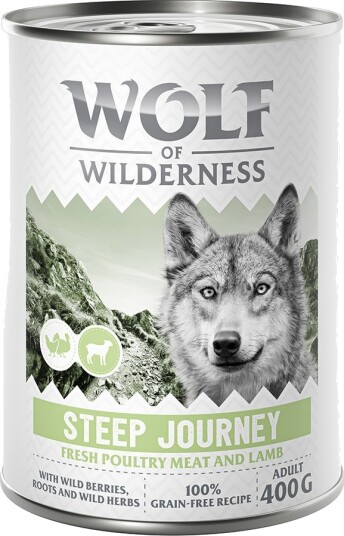 Wolf Of Wilderness Våtfôr Adult Med Fjærkre Steep Journey Fjærke Med Lam 6 X 400 G