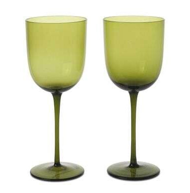 ferm LIVING Host hvitvinsglass 30 cl 2-pakning Moss Green