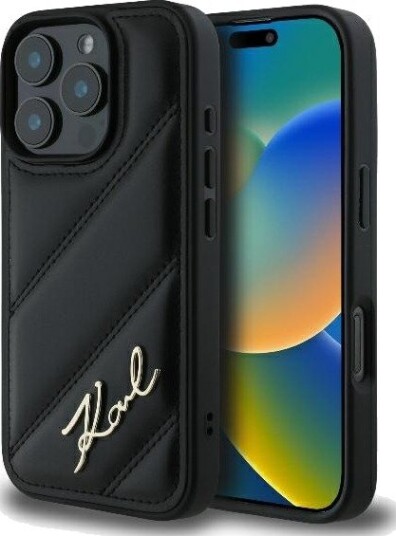 Karl Lagerfeld Quilted Signature iPhone 16 Pro Case - Black
