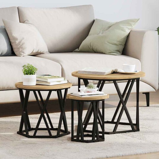 Nesting Side Tables 3 stk Artisan Eik Ingeniørtre