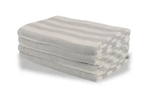 Nordstrand Home Stripete badehåndkle - 70x140 cm - 100% bomull - Grått og hvitt - Badehåndkle med striper -