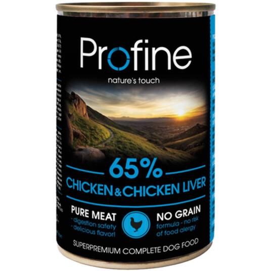 Profine Våtfôr til hund 65 % Kylling med Lever 400 g - 12 stk