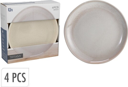 TALLERKEN STENTØY Ø20CM 4STK SAND