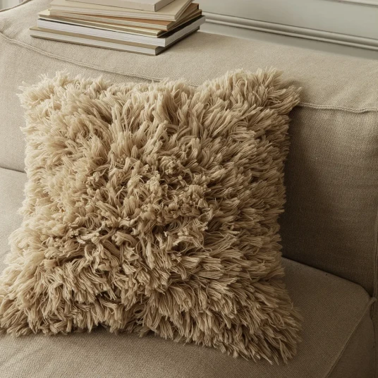 Ferm Living Håndvevd Putetrekk Meadow High Pile Light Sand