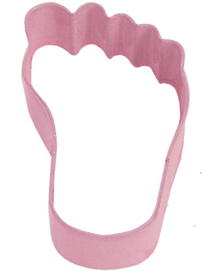 Barnefot Rosa Kakkeutstikker/Kakeform i Metall 9x6