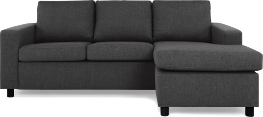 Crazy 3 seters Vendbar L formet Sjeselongsofa i Stoff Antrasitt