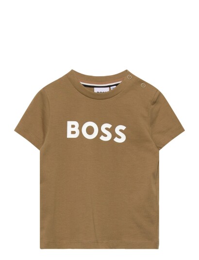 BOSS Short Sleeves Tee Shirt Brown 86