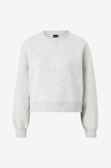 Gina Tricot   Collegegenser Crop Crewneck Sweater   Grå