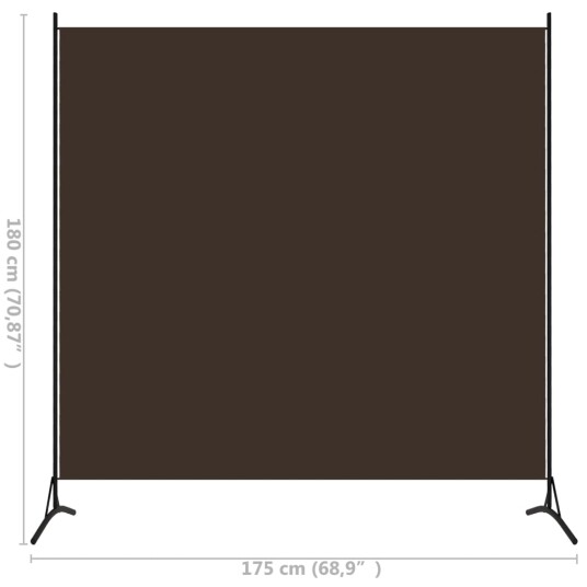 vidaXL Romdeler 1 panel brun 175x180 cm