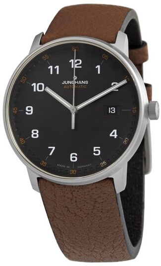 Junghans Herreklokke 27/2002.00 Titan Sort/Lær Ø40 mm
