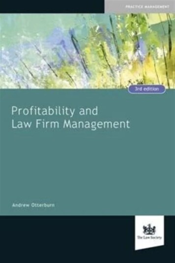 Profitability And Law Firm Management Av Andrew Otterburn