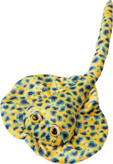 Leantoys Plysjleke Hai Gul Med Prikker Koseleke 50 Cm