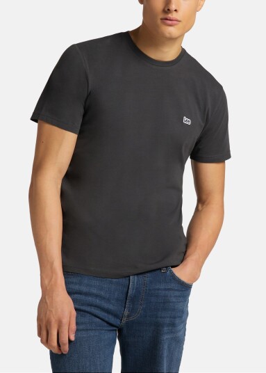 Lee Ss_Patch_Logo_Tee Washed_Black Blk,Coal Blk,Shi S T-Shirts Lee Ss_Patch_Logo_Tee Washed_Black Blk,Coal Blk,Shi S T-Shirts