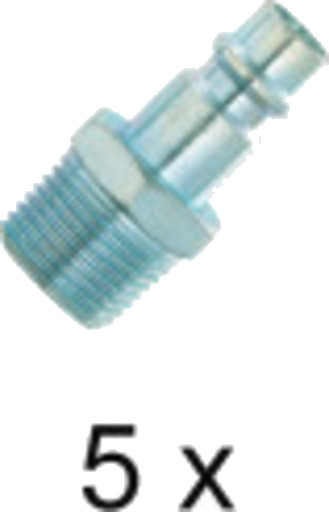 Koblingsnippel 1/2" med utvendig gjenge. Pakke med 5 stk.