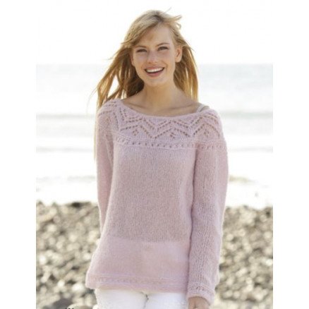 Pink Connection by DROPS Design Genser Strikkeoppskrift str S XXXL