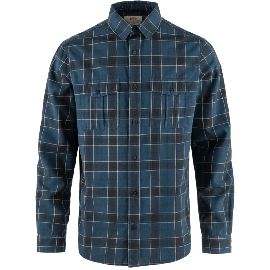Fjellreven Men"s Övik Travel Long Sleeved Shirt Indigo Blue-Dark Navy M