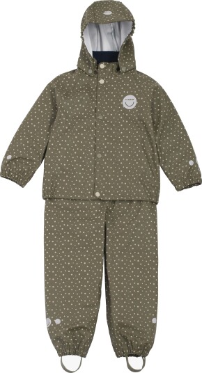 Viking Jolly Print Rain Set Kids Olive Olive 128