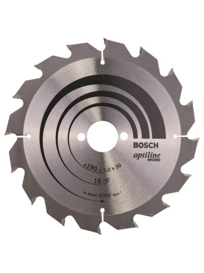 Bosch Optiline Wood Sirkelsagblad 190 mm - 16 Tenner for Tre Bosch Optiline Wood Sirkelsagblad 190 mm - 16 Tenner for Tre