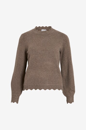 Vila - Pullover viNikolina O-neck L/S Knit - Brun Vila - Pullover viNikolina O-neck L/S Knit - Brun