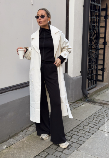 BUBBLEROOM Belted Midi Trenchcoat Winter white 42 BUBBLEROOM Belted Midi Trenchcoat Winter white 42