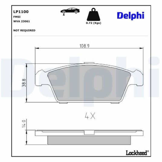 Bremseklosser DELPHI LP1100