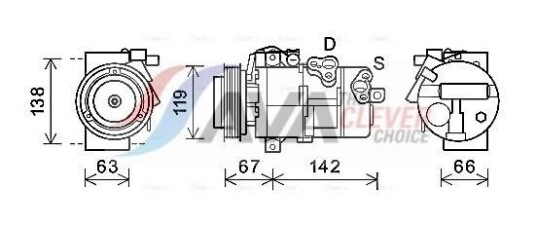 AC kompressor AVA Clever Choice KAK216