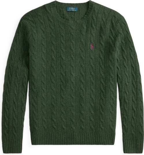Polo Ralph Lauren Cable Knit Wool Cashmere Sweater LODGEPOLE PINE HE M Polo Ralph Lauren Cable Knit Wool Cashmere Sweater LODGEPOLE PINE HE M