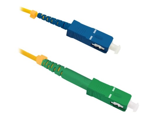 Qoltec Simplex - Koblingskabel - Sc/Apc (Hann) Til Sc/Upc (Hann) - 20 M - Fiberoptisk - Simpleks - 9 / 125 Micron - G.652D - Halogenfri - Gul