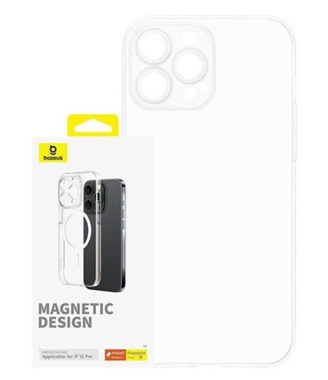 Baseus Magnetic Phone Case for iPhone 15 Pro  OS-Lucent Series (Clear)