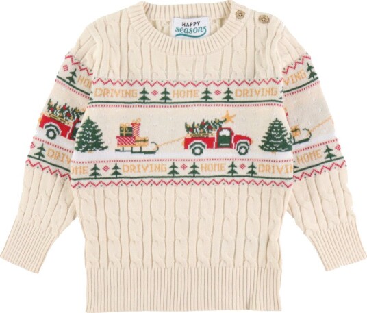 Jule Sweaters Genser   Strikk   Kjøring Home Kabel   Jule Sweater   3 4 år (98 104)   Genser Beige Grønn Gul Hvit Rød