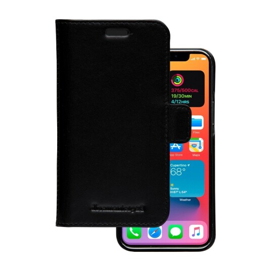 Dbramante1928 Lynge Lær Flip-deksel for iPhone 12 Mini - Magnetlås, Svart