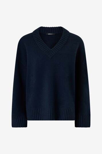 Gina Tricot Genser V neck Knitted Sweater Blå Gina Tricot Genser V neck Knitted Sweater Blå