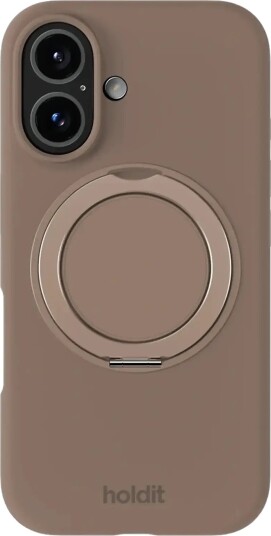 Holdit Silicone Stand Case iPhone 16 Mocha Brown