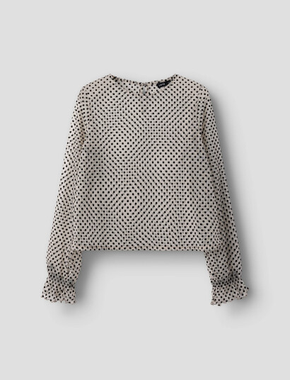 LMTD Nlffledot Ls O Neck Shirt White 134 140 LMTD Nlffledot Ls O Neck Shirt White 134 140