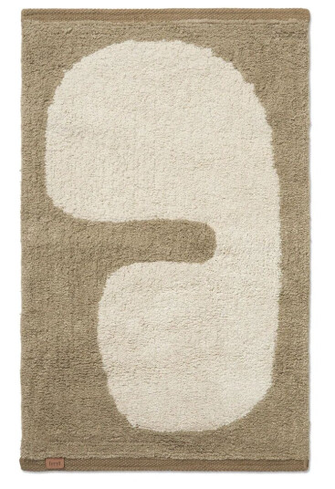 ferm LIVING Lay baderomsmatte 50 x 70 cm Dark taupe-off white