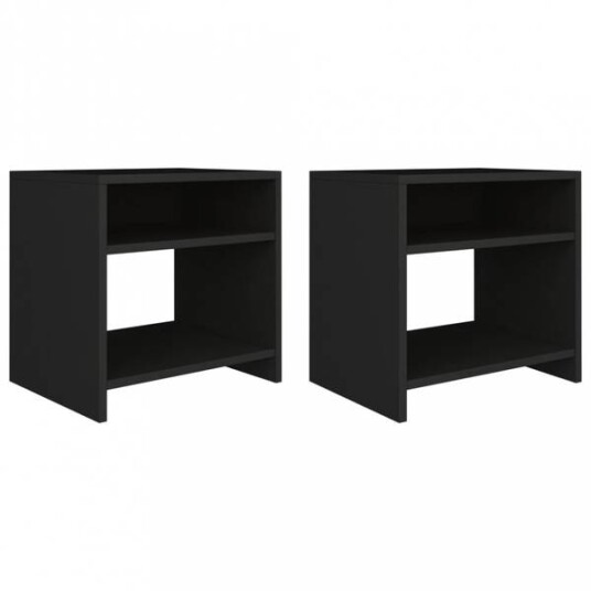 Nattbord 40x30x40 cm sponplate 2 stk - Sort