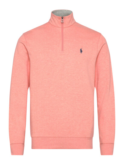 Polo Ralph Lauren Luxury Jersey Quarter Zip Pullover   Pink   L